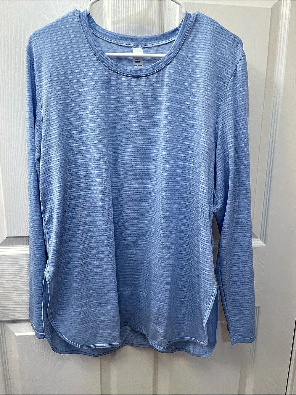 G4Free Scoop Neck UV Sun Workout Long Sleeve Top Blue XXL